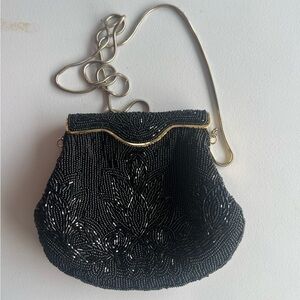 Elegant Black Beaded Evening Bag